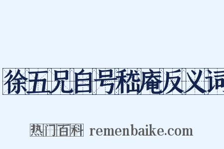 徐五兄自号嵇庵反义词是什么意思的图片